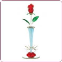 Spun Glass Rosebud Vase