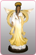 Amber Angel in yellow 12"H