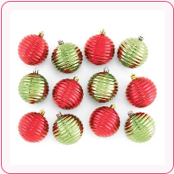 Click to enlarge image(s) RED AND GREEN ORNAMENTS